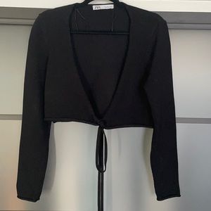 Zara cropped wrap sweater